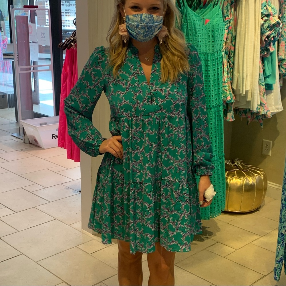 Lilly Pulitzer Teal Zebra Print Winona Dress